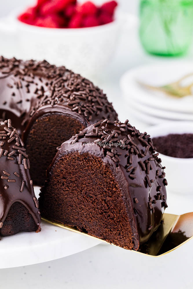 Chocolate Sour Cream Pound Cake with Chocolate Ganache Glaze {exclusive}