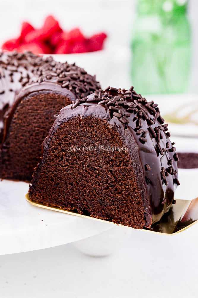 Chocolate Sour Cream Pound Cake with Chocolate Ganache Glaze {exclusive}