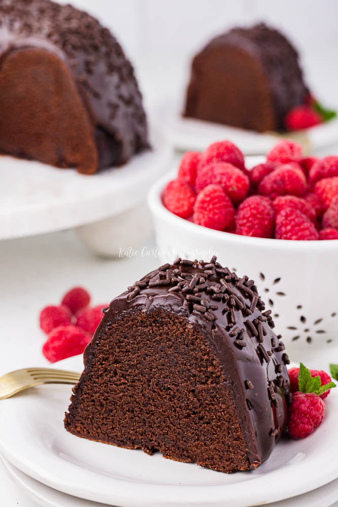 Chocolate Sour Cream Pound Cake with Chocolate Ganache Glaze {exclusive}