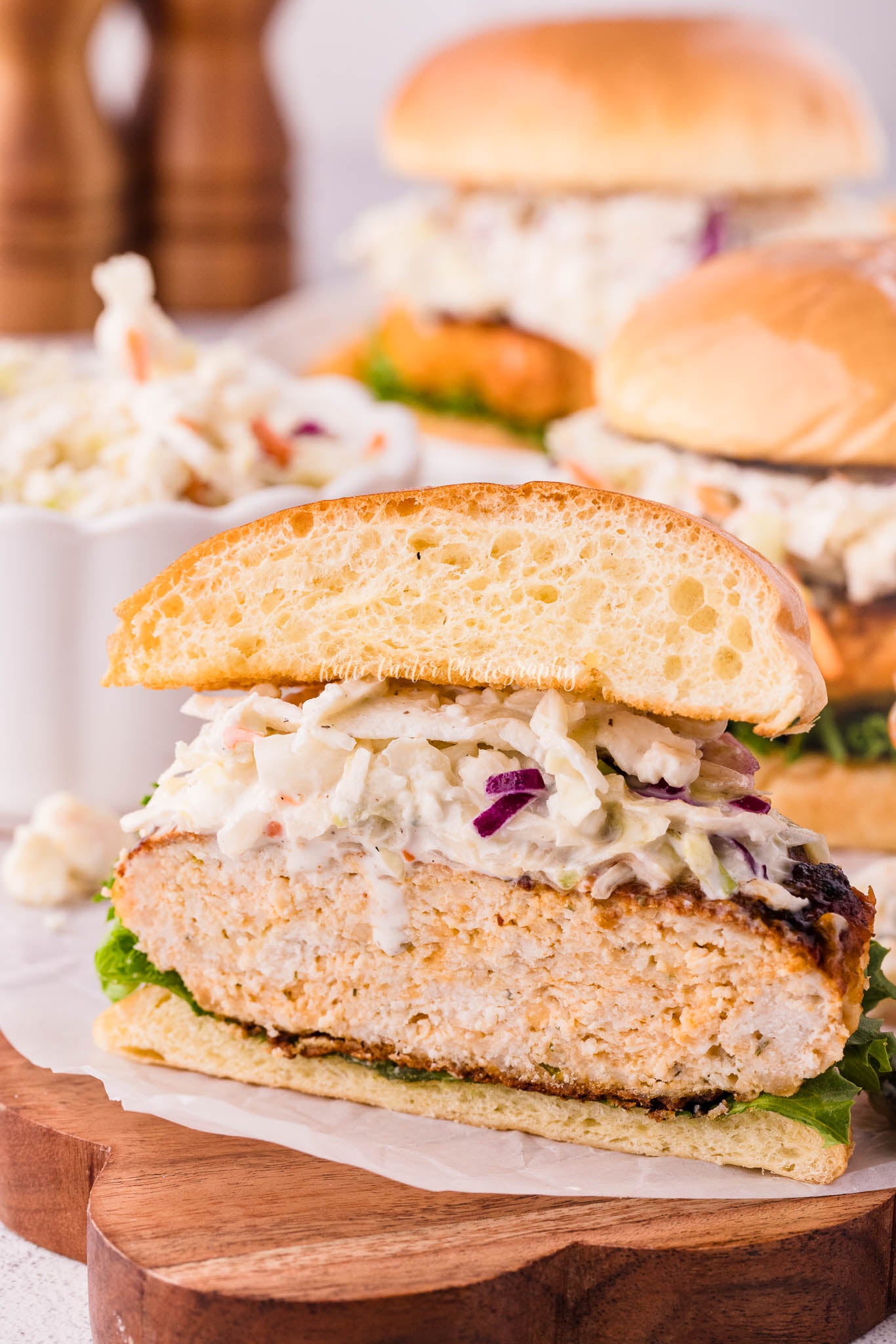 Buffalo Chicken Burgers with Blue Cheese Coleslaw {2 Recipe Bundle}