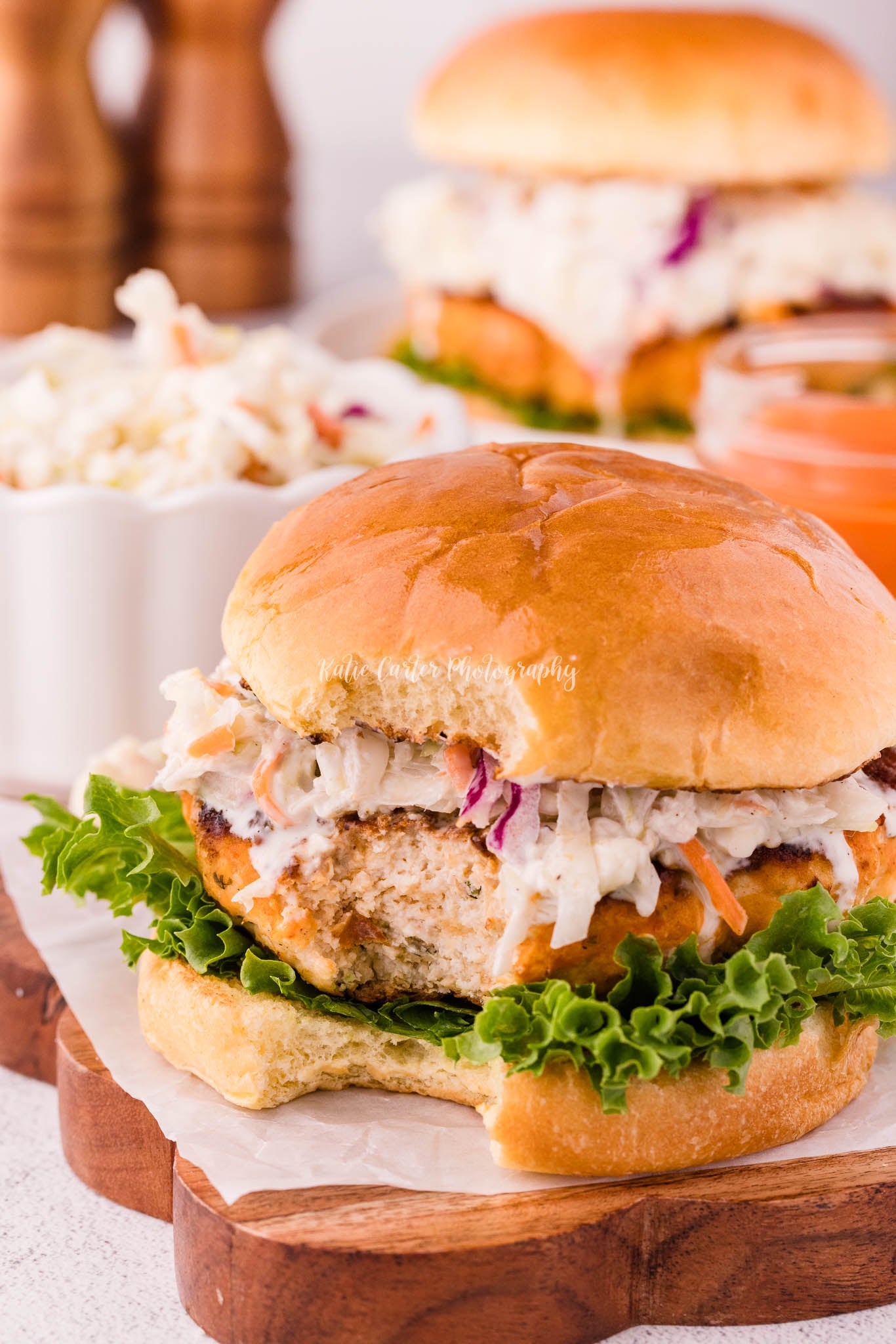 Buffalo Chicken Burgers with Blue Cheese Coleslaw {2 Recipe Bundle}