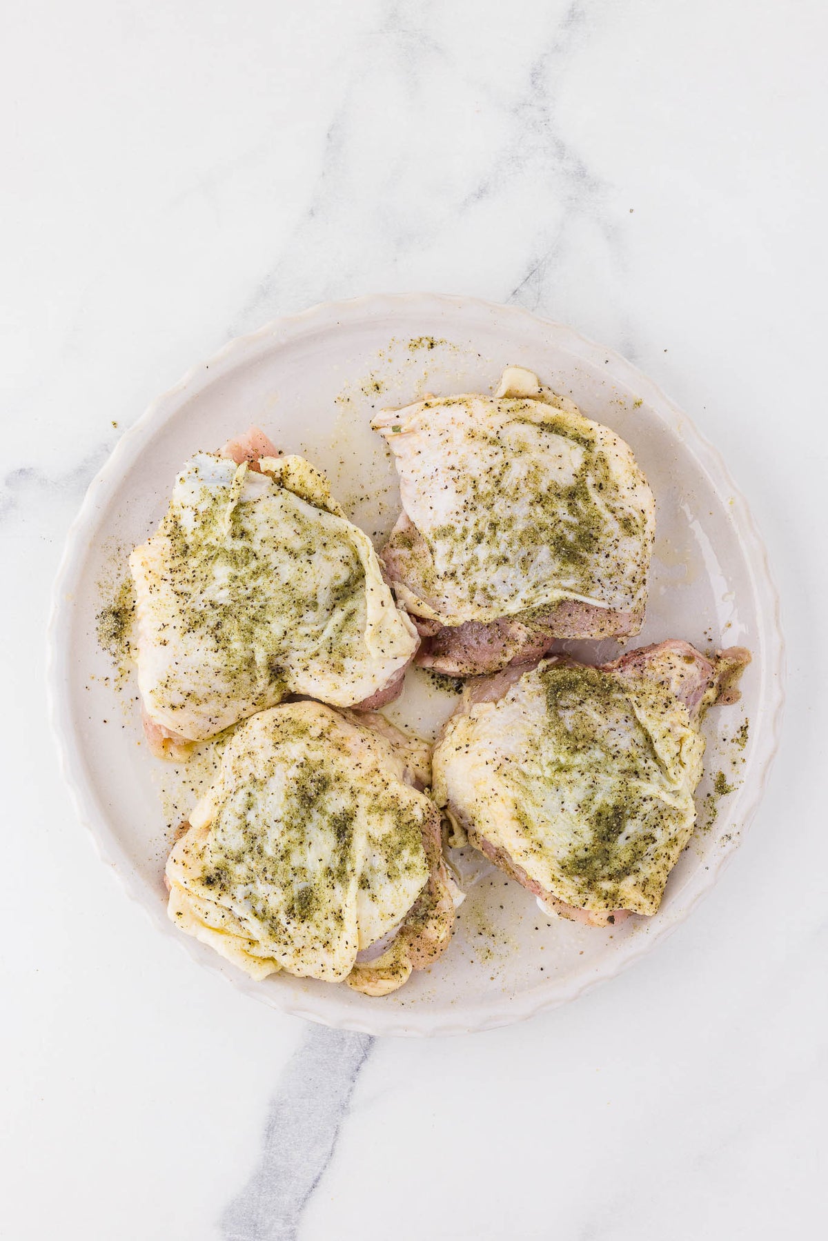One Skillet Greek Chicken Thighs & Orzo