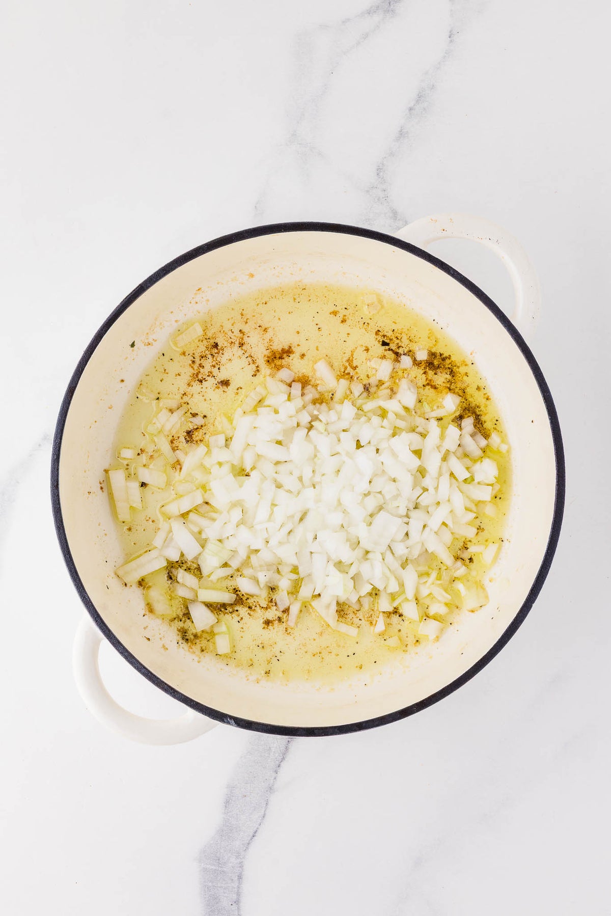 One Skillet Greek Chicken Thighs & Orzo