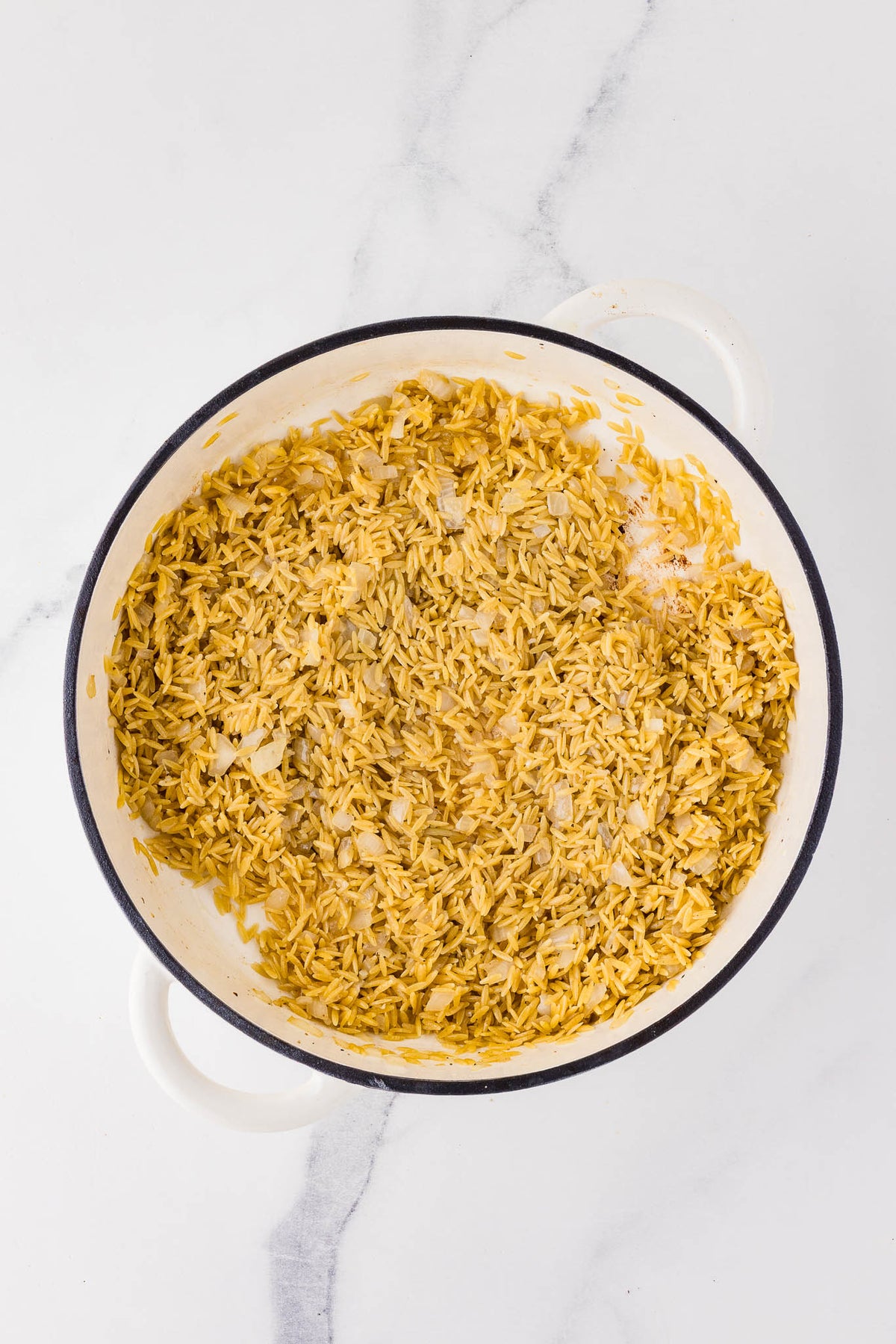 One Skillet Greek Chicken Thighs & Orzo