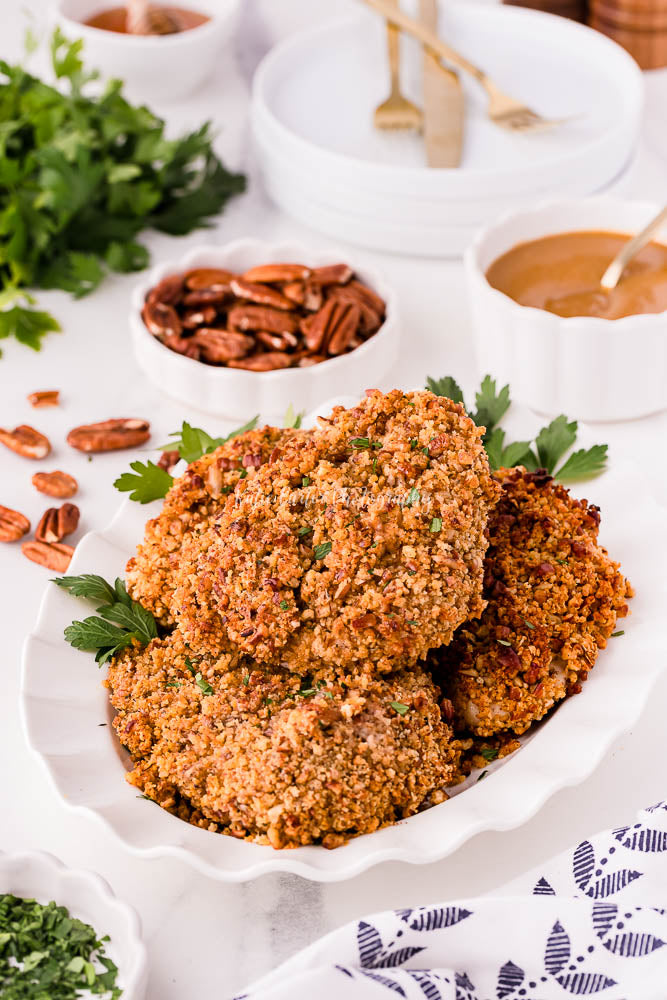Pecan Crusted Chicken with Honey Mustard Sauce {exclusive}