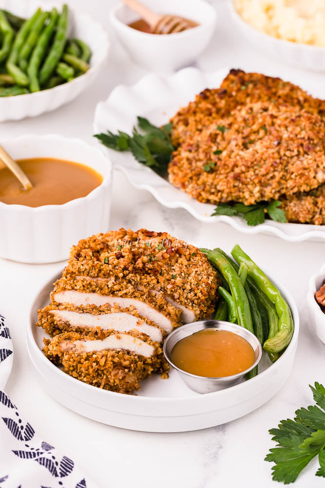 Pecan Crusted Chicken with Honey Mustard Sauce {exclusive}