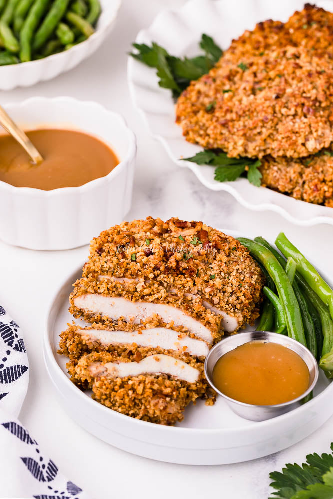 Pecan Crusted Chicken with Honey Mustard Sauce {exclusive}